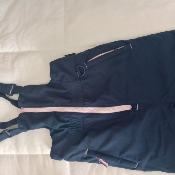 Navy girls snow pant overalls - Picture 3 of 3